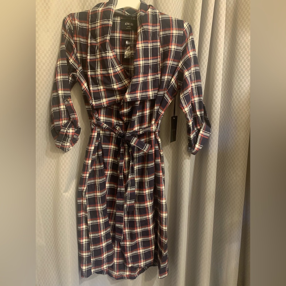 Active USA Red and Blue Plaid Shirt - NWT